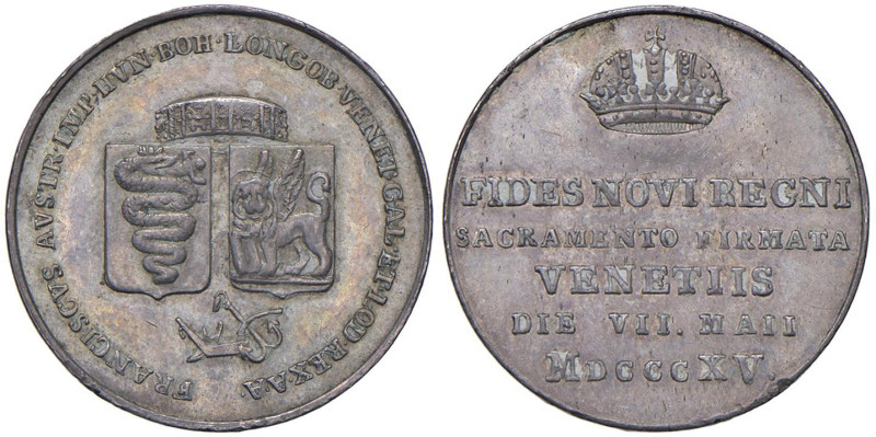 VENEZIA Francesco I (1815-1835) Medaglia 1815 Giuramento di fedeltà - Turricchia...