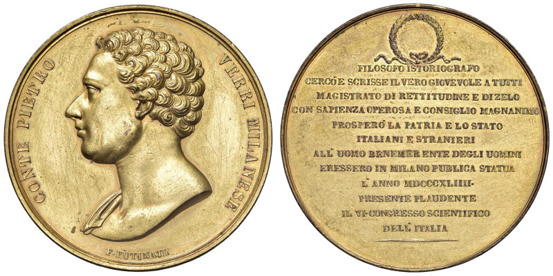 Pietro Verri (1728-1797) filosofo, economista e storico Medaglia 1844 Ricordo de...