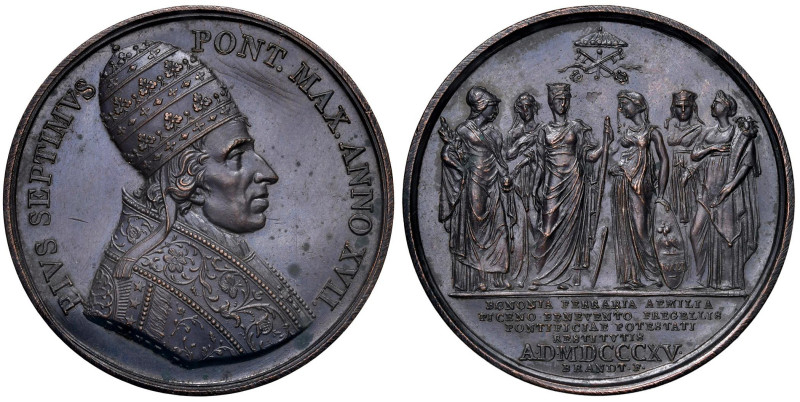 Pio VII (1800-1823) Medaglia 1816 An. XVII In ricordo della restituzione allo St...