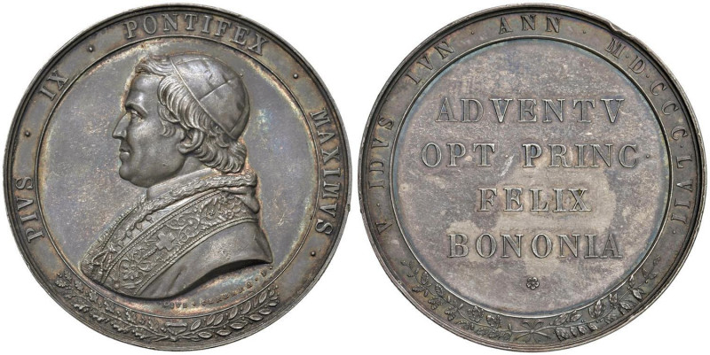 Pio IX (1846-1878) Medaglia 1857 Soggiorno del Papa a Bologna - Bart. XI, 17 - O...