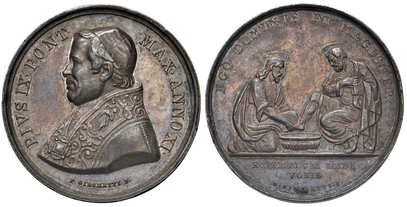 Pio IX (1846-1866) Medaglia 1857 An. XI Lavanda dei piedi del giovedì - Opus: G....