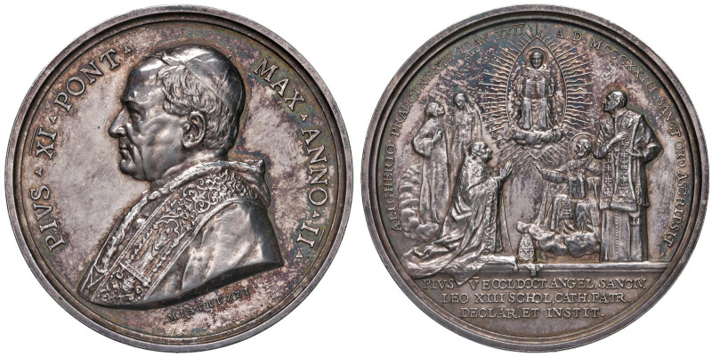 Pio XI (1922-1939) Medaglia annuale AN II 1923 Per il IV centenario della canoni...