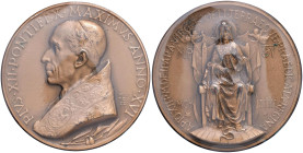 Pio XII (1939-1958) Medaglia straordinaria 1954 An. XVI per la proclamazione dell'Anno Mariano, la Regina dei Cieli in trono sul globo terrestre - Opu...