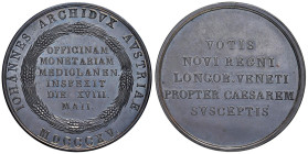 AUSTRIA. Archiduca d'Austria Giovanni (1782-1859) Medaglia 1815 Per la visita alla Zecca di Milano -  Martini 903 - AE (g 23,5 - Ø 37,2 mm) R segnetti...