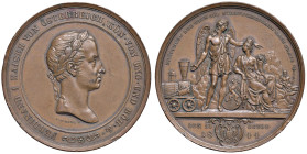 AUSTRIA. Ferdinando I (1835-1848) Medaglia 1844 Ferrovia Vienna sud Gratz - Opus: I.B. Roth - AE (g 62,8 - Ø 53 mm) R Colpetti al bordo.