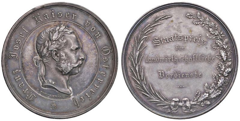 AUSTRIA. Francesco Giuseppe I (1848-1859) Medaglia Premio 1869 (sul bordo) scrit...