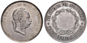 AUSTRIA. Francesco Giuseppe I (1848-1859) Re di Ungheria Medaglia Premio senza data, scritta e corona di alloro - Opus: senza firma - AG (g 16,3 - Ø 4...