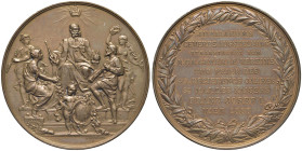 AUSTRIA. Francesco Giuseppe I (1848-1916) Medaglia 1888 Anniversario dell'Esposizione Commerciale di Vienna - Opus: Wurz - AE dorato (g 81,7 - Ø 64 mm...