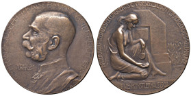 AUSTRIA.  Franz Joseph I (1848-1916) Medaglia da fusione 1908 Alla mostra dell'anniversario del Kaiser della Società austriaca per lo studio delle mon...