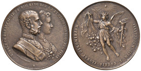 AUSTRIA. Impero austro-ungarico Medaglia 1881 da fusione Matrimonio di Rudolf e Stefania del Belgio - Opus: J. Tauttenhayn - AE (g 55,9 - Ø 52 mm)