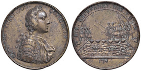 FRANCIA. Carlo di Lorena, Ducato della Lorena Medaglia 1744 Commemorando il passaggio del Reno e invasione dell'Alsazia - AE (g 15,1 - Ø 38 mm) Con do...