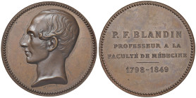 FRANCIA Blandin professore Medaglia 1849 Opus: Cusco AE (g 80 - Ø 55 mm) al bordo bronze