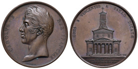 FRANCIA. Carlo X (1824-1830) Medaglia 1824 Edificazione e posa della prima pietra della chiesa di S. Vincenzo da Paola - Opus: Gayrard - AE  (g 60,2 -...