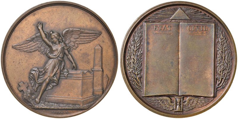 FRANCIA Età Civile Medaglia Opus: Caquè AE (g 68 - Ø 53 mm) al bordo bronze

S...