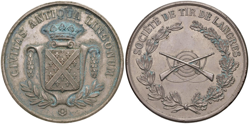 FRANCIA Medaglia Société de tir de Langres - MA (g 62,66 - Ø 50 mm) Sul taglio M...