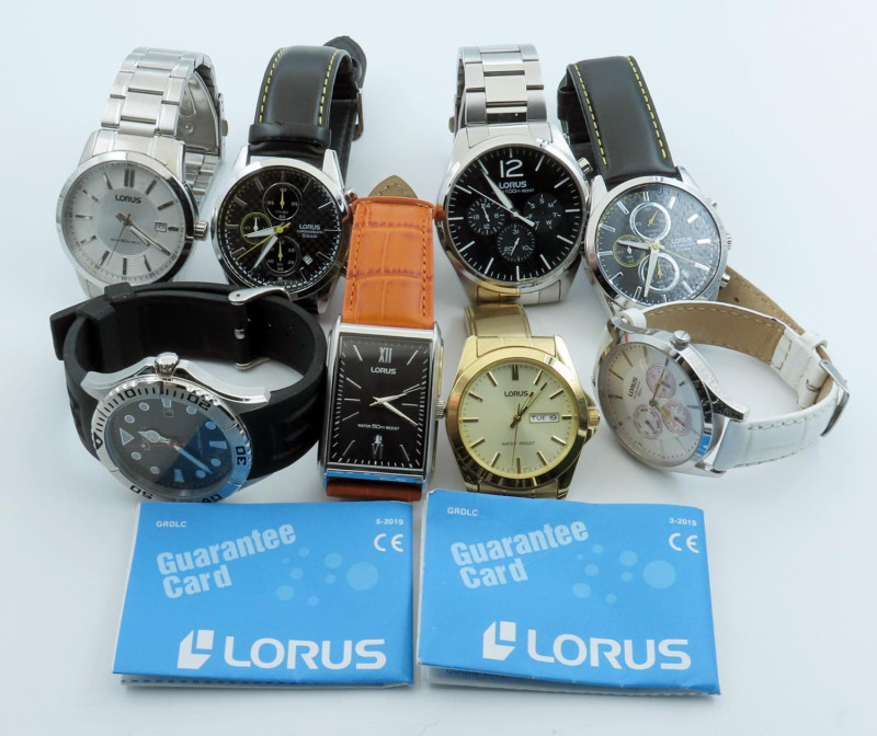 LORUS - N.8 orologi da uomo- Tutti gli orologi hanno movimento al quarzo con cas...