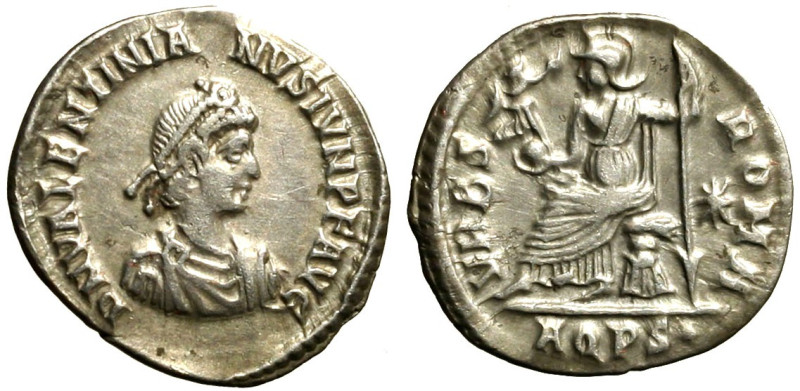 VALENTINIANO II (375-378) Siliqua per Aquileia (g. 1,87) D N VALENTINIA NVS IVN ...