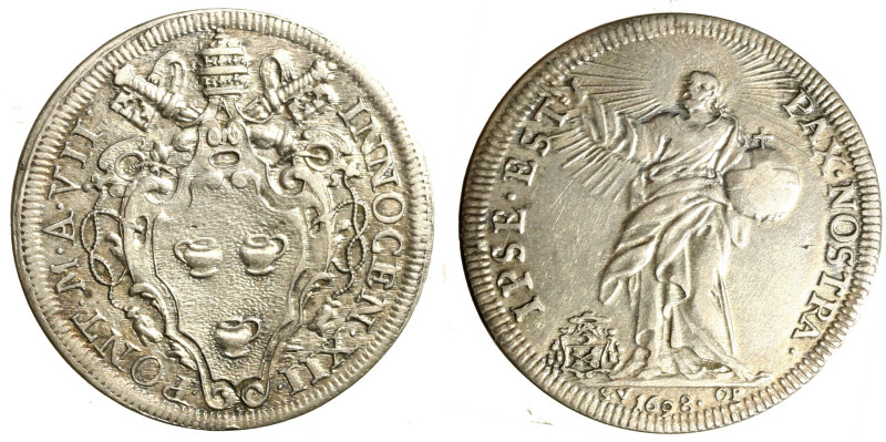 ROMA. Innocenzo XII (1691-1700) Testone 1698/ VII (g. 9,05) INNOCEN XII – PONT M...