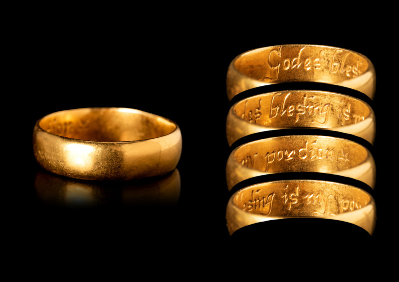 POST-MEDIEVAL BRITISH GOLD POSY RING

 Ca. AD 1600 An Elizabethan or Stuart go...