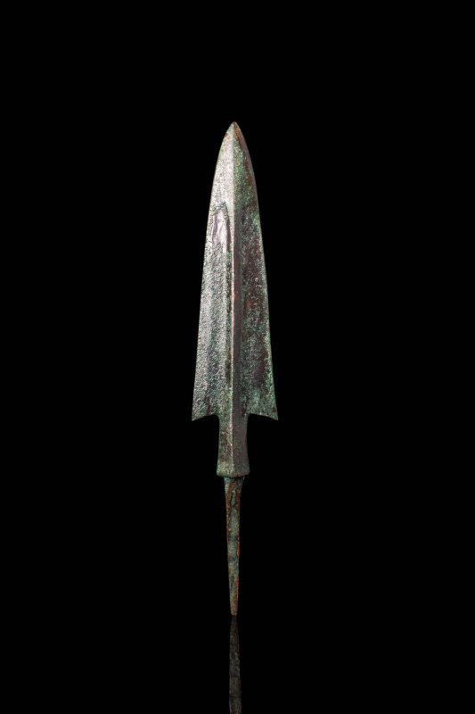 WESTERN ASIATIC OR AEGEAN BRONZE SPEARHEAD

 Ca. 1200 - 800 BC A Western Asiat...