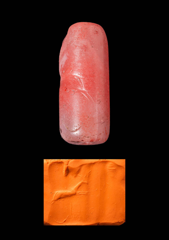 CENTRAL ASIATIC PINK CARNELIAN CYLINDER SEAL - ORIGINAL LAMBERT REPORT

 Ca. 9...