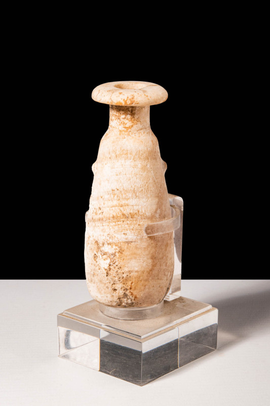 EGYPTIAN ALABASTER ALABASTRON

 Ca. 2640 - 2150 BC An Egyptian alabaster alaba...