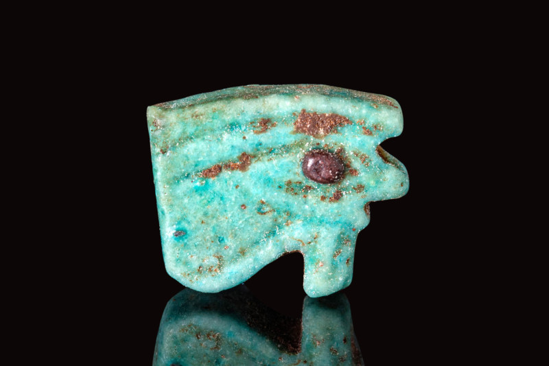 EGYPTIAN FAIENCE EYE OF HORUS AMULET

 Third Intermediate Period, Ca. 1069 - 6...