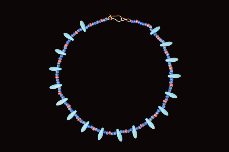 EGYPTIAN NECKLACE WITH LAPIS LAZULI AND GLASS BEADS

 Late Period, Ca. 664 - 3...