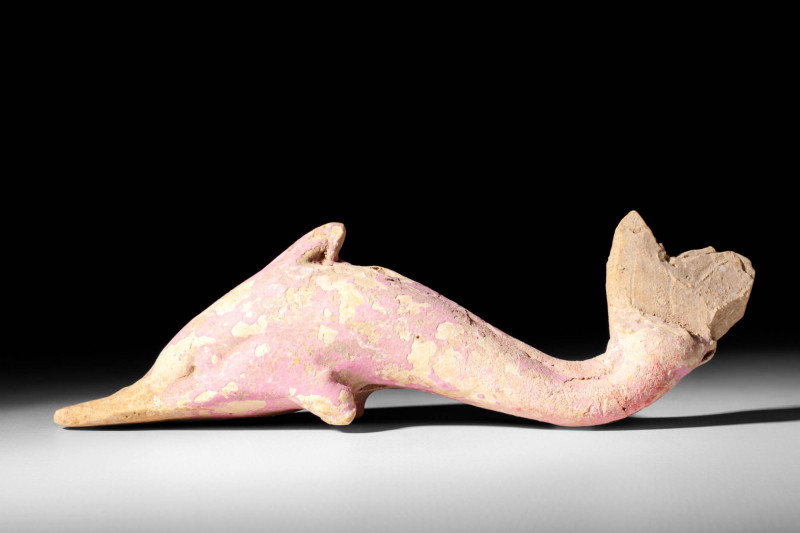 HELLENISTIC TERRACOTTA DOLPHIN

 Ca. 300 - 200 BC A Hellenistic terracotta dol...