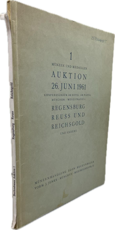 Beckenbauer, E., München Auktion 1 vom 26.06.1961
 Regensburg, Reuss und Reichs...