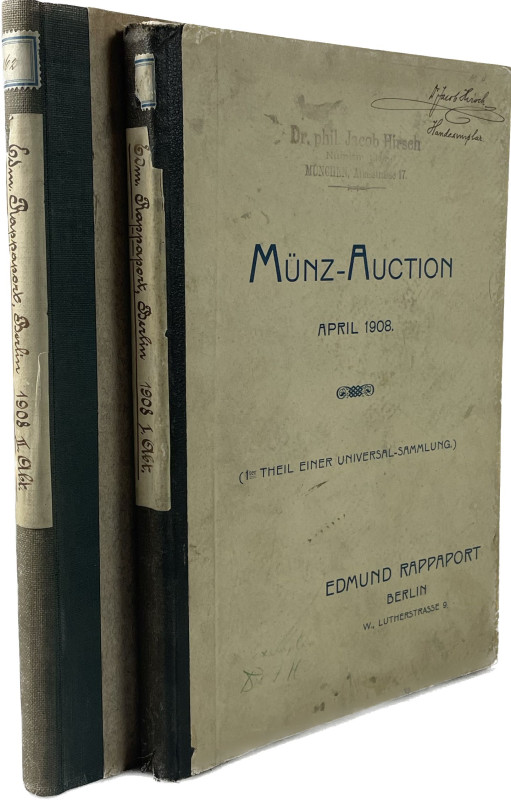 Rappaport, E., Berlin Auktionen 7 und 8 vom 06.04.1908 und 29.09.1908
 1. Teil ...