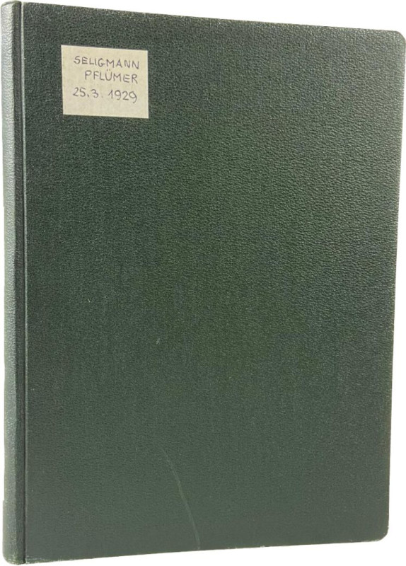 Seligmann, H., Hannover Auktion 4 vom 25.03.1929
 Slg. Pflümer. Hameln, Goslar,...