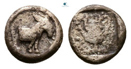 Macedon. Mende circa 440-423 BC. Tritartemorion or 3/4 Obol AR