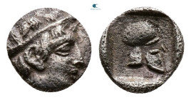 Macedon. Skione circa 432-348 BC. Hemiobol AR