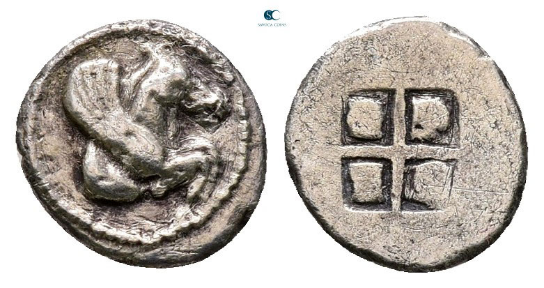 Macedon. Thermai circa 500-480 BC. 
Hemiobol AR

9 mm, 0,47 g



Very Fin...