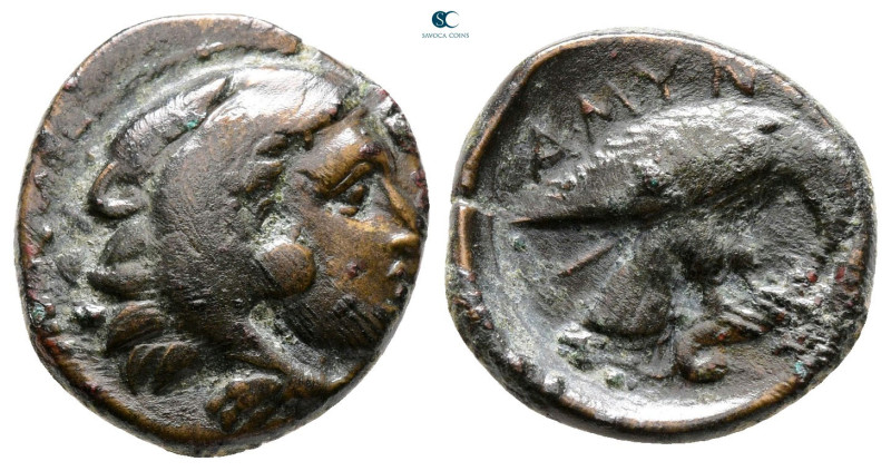 Kings of Macedon. Uncertain mint. Amyntas III 393-369 BC. 
Bronze Æ

17 mm, 3...