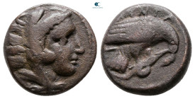 Kings of Macedon. Uncertain mint. Amyntas III 393-369 BC. Bronze Æ