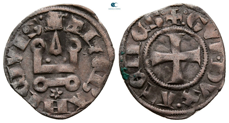 Principality of Achaea. Gui II de La Roche AD 1287-1308. 
Denier Tournois BI
...