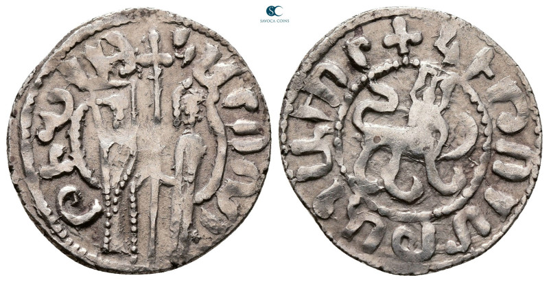 Cilician Armenia. Hetoum I, with Zabel AD 1226-1270. 
Tram AR

23 mm, 2,73 g...