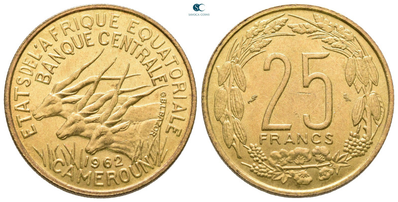 Equatorial African States and Cameroon. AD 1962. 
25 Francs 

27 mm, 8,07 g
...