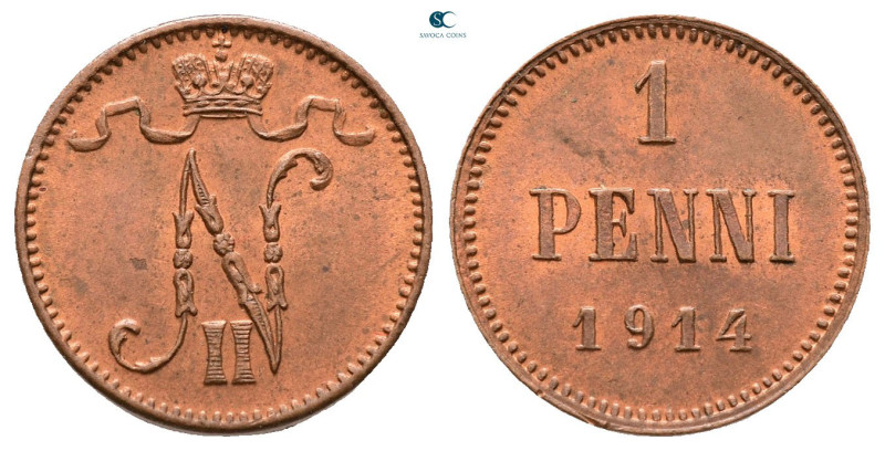 Finland. AD 1914. 
1 Penni CU

15 mm, 1,30 g



Nearly Uncirculated