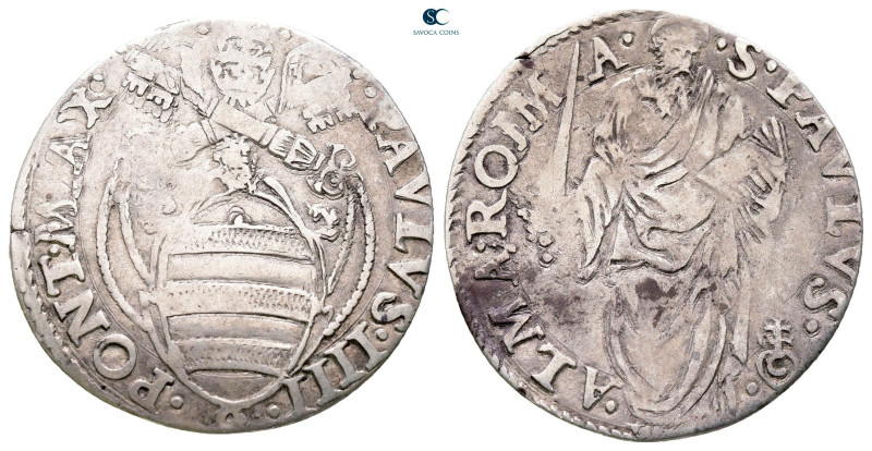 Italy. Papal State, Rome. Paul IV AD 1555-1559. 
Giulio AR

25 mm, 2,61 g

...