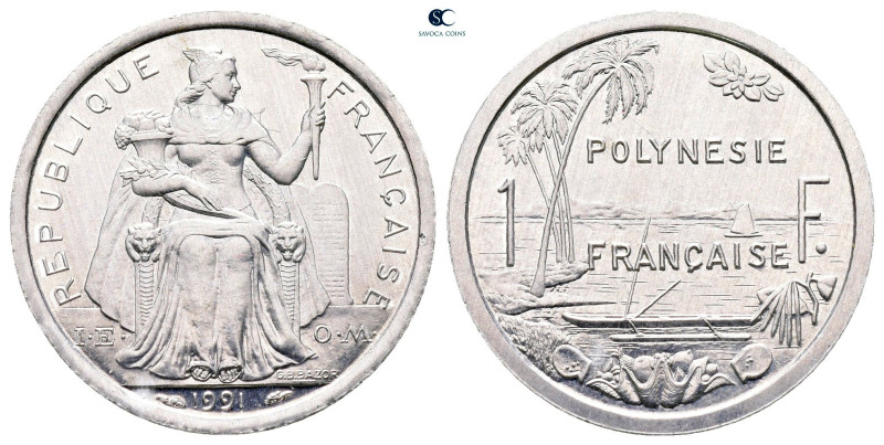 Polynesie. AD 1991. 
1 Franc 

23 mm, 1,29 g



Nearly Uncirculated