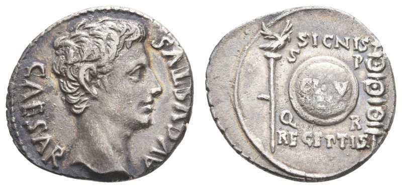 MÜNZEN RÖMISCHE KAISERZEIT, Augustus, 27 v. Chr. - 14. n. Chr., Denar (3,63 g), ...