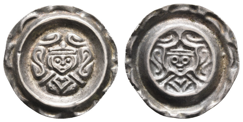 Schongau, Brakteat (0,75 g), Konradin, 1258-1268. Brustbild des Königs umgeben v...