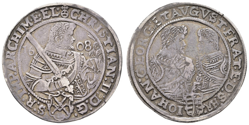 Taler, 1608, Christian II., HR, Keilitz/Kahnt 228, Schnee 767, Dav. 7566, kl. Sc...