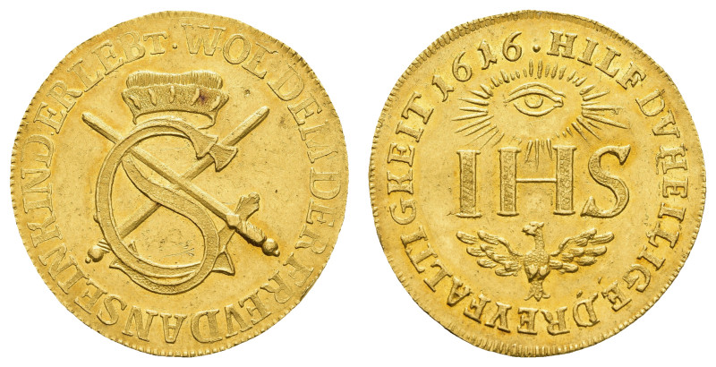 Sophiendukat (3,49g), 1616 (Prägung des 19. Jhdt.), Fried. 2642, Clauss/Kahnt 23...