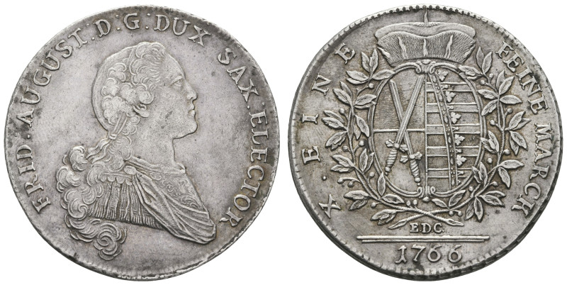 Taler, 1766, Friedrich August III., EDC - Dresden, Kahnt 1072, Dav. 2682, vz.