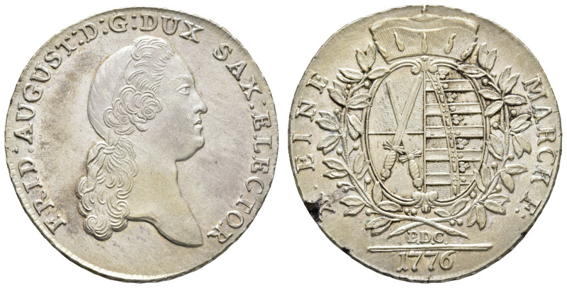 Taler, 1776, Friedrich August III., EDC, Kahnt 1074, Dav. 2690, Schrötlingsfehle...