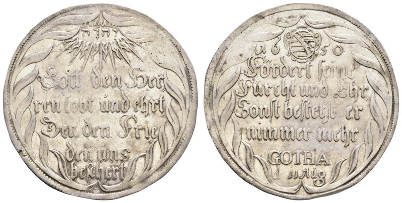 Taler, 1650, Ernst, auf den Westfälischen Frieden, Dav. 7442, kl. Rf., ss.